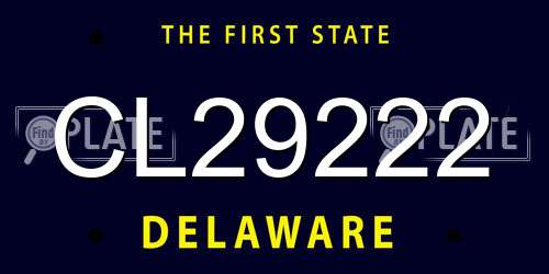 CL29222 Delaware License Plate