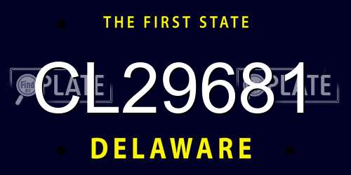 CL29681 Delaware License Plate