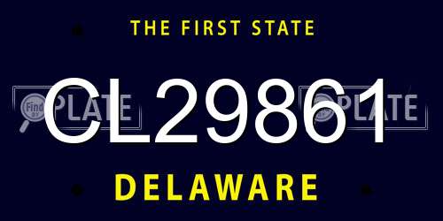 CL29861 Delaware License Plate