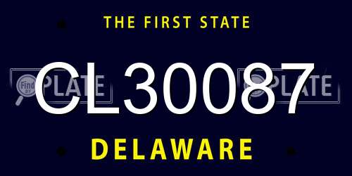 CL30087 Delaware License Plate