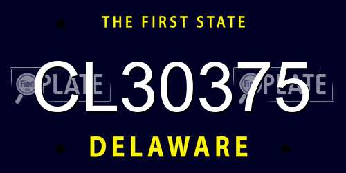 CL30375 Delaware License Plate