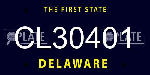 CL30401 Delaware License Plate