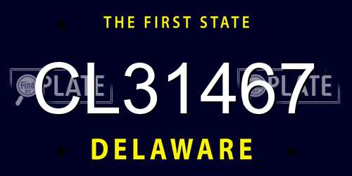CL31467 Delaware License Plate