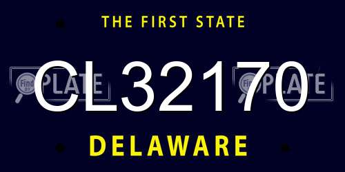 CL32170 Delaware License Plate