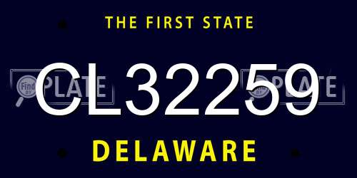 CL32259 Delaware License Plate