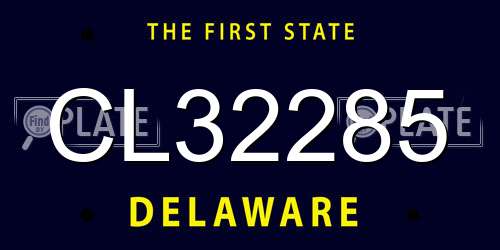 CL32285 Delaware License Plate
