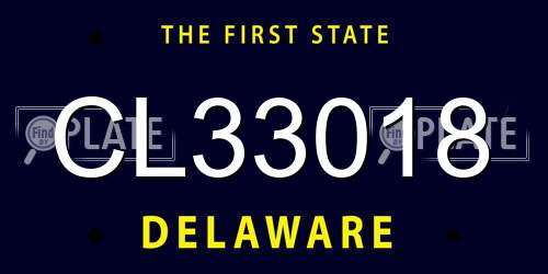 CL33018 Delaware License Plate
