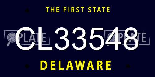 CL33548 Delaware License Plate