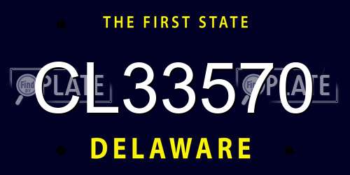 CL33570 Delaware License Plate