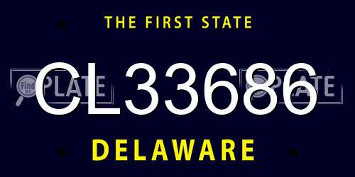 CL33686 Delaware License Plate