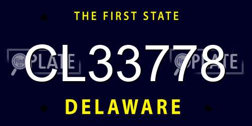 CL33778 Delaware License Plate