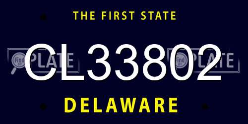 CL33802 Delaware License Plate