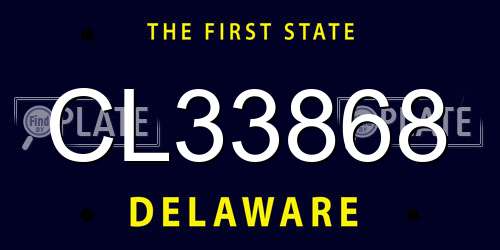 CL33868 Delaware License Plate