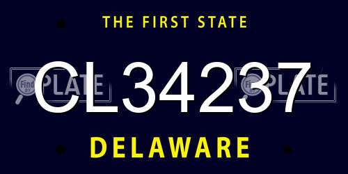 CL34237 Delaware License Plate