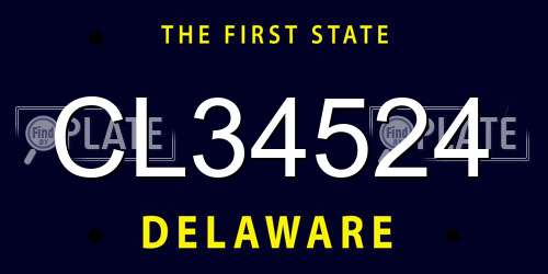 CL34524 Delaware License Plate