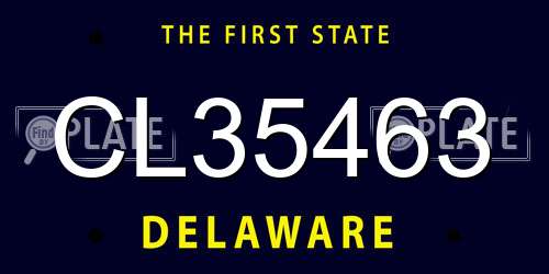 CL35463 Delaware License Plate