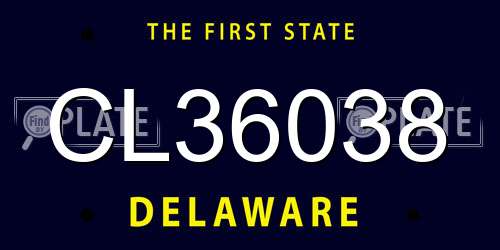 CL36038 Delaware License Plate
