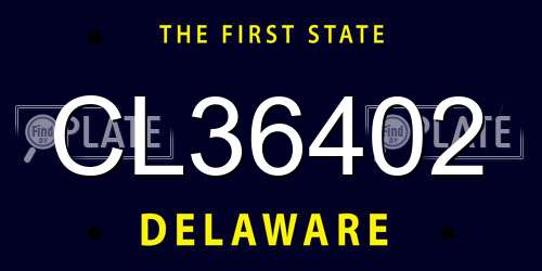 CL36402 Delaware License Plate