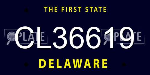 CL36619 Delaware License Plate