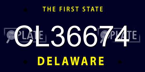 CL36674 Delaware License Plate