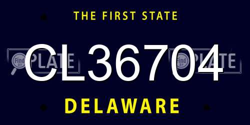 CL36704 Delaware License Plate