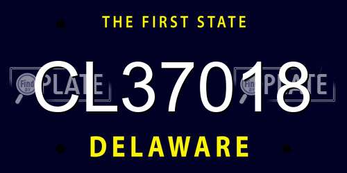 CL37018 Delaware License Plate