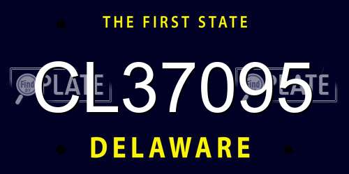 CL37095 Delaware License Plate