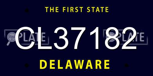 CL37182 Delaware License Plate