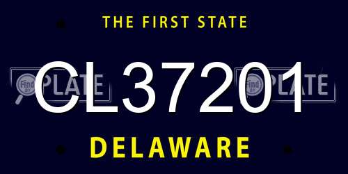 CL37201 Delaware License Plate