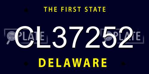 CL37252 Delaware License Plate