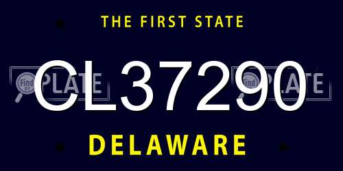 CL37290 Delaware License Plate