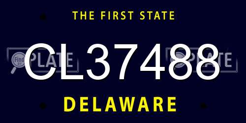 CL37488 Delaware License Plate