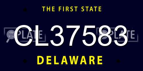 CL37583 Delaware License Plate
