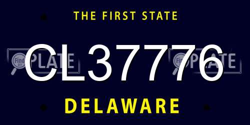 CL37776 Delaware License Plate