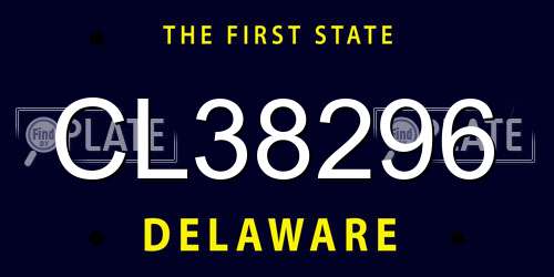 CL38296 Delaware License Plate