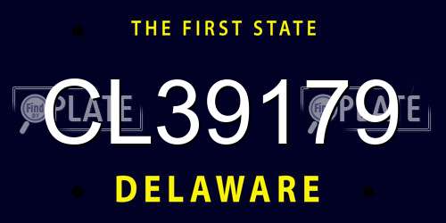 CL39179 Delaware License Plate