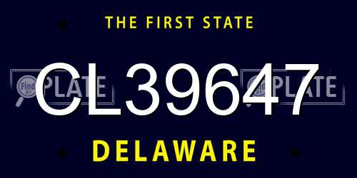CL39647 Delaware License Plate