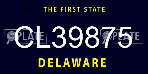 CL39875 Delaware License Plate