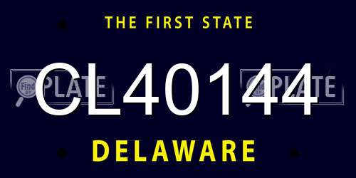CL40144 Delaware License Plate