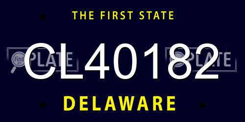CL40182 Delaware License Plate
