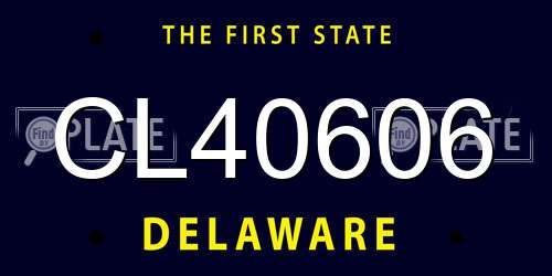 CL40606 Delaware License Plate