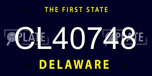 CL40748 Delaware License Plate