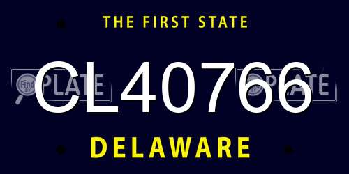 CL40766 Delaware License Plate