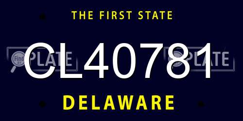 CL40781 Delaware License Plate