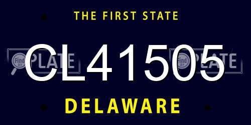 CL41505 Delaware License Plate