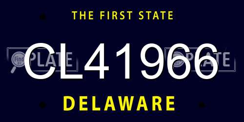 CL41966 Delaware License Plate