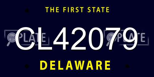 CL42079 Delaware License Plate