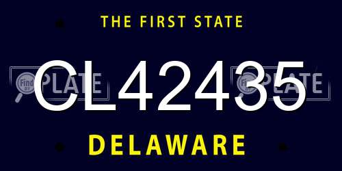 CL42435 Delaware License Plate