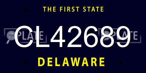 CL42689 Delaware License Plate
