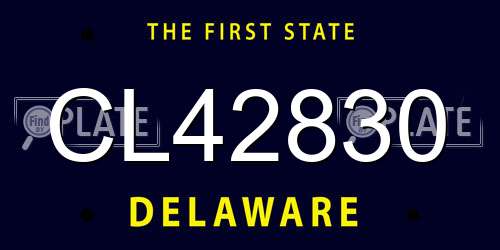 CL42830 Delaware License Plate